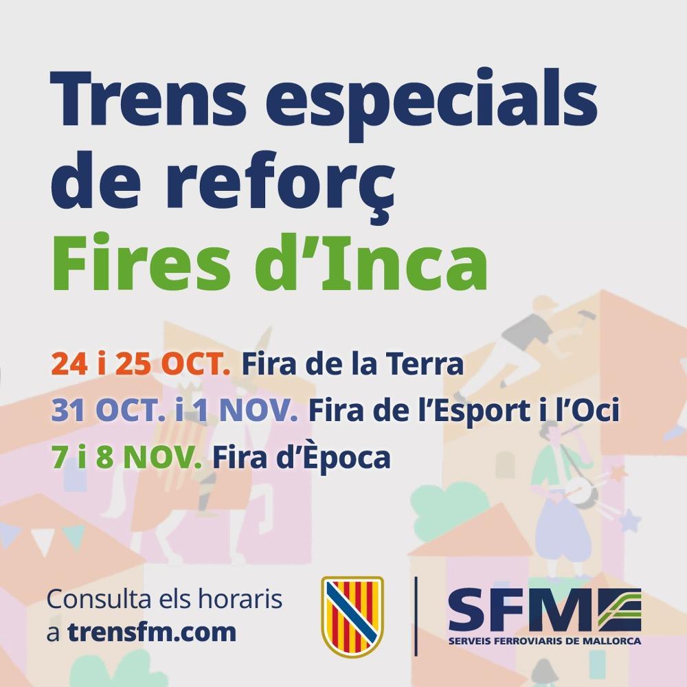 SFM amplía los servicios de tren los fines de semana para las ferias de Inca antes del Dijous Bo
